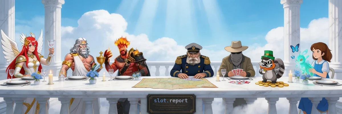 Slot-Charaktere beim gemeinsamen Festmahl