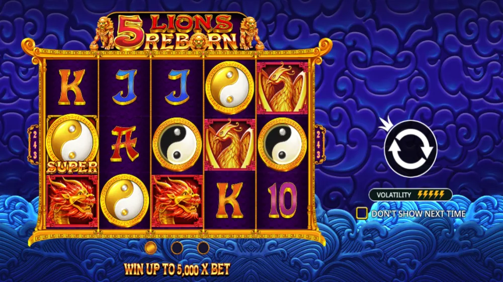 5 Lions Reborn Slot von Pragmatic Play — Goldene Löwen auf dem 5x3 Grid mit 243 Ways