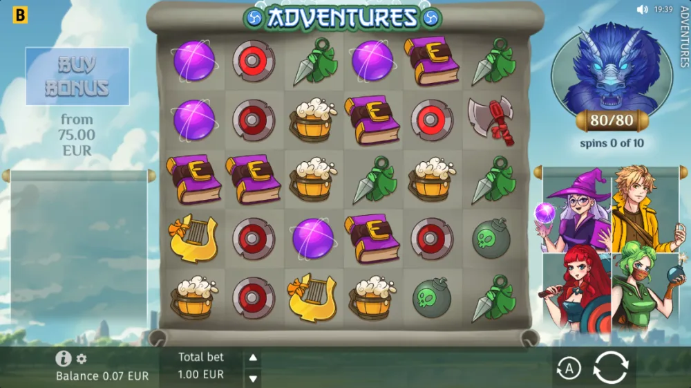 Adventures Slot von BGaming — Anime-RPG mit Cluster-Pays-Gameplay