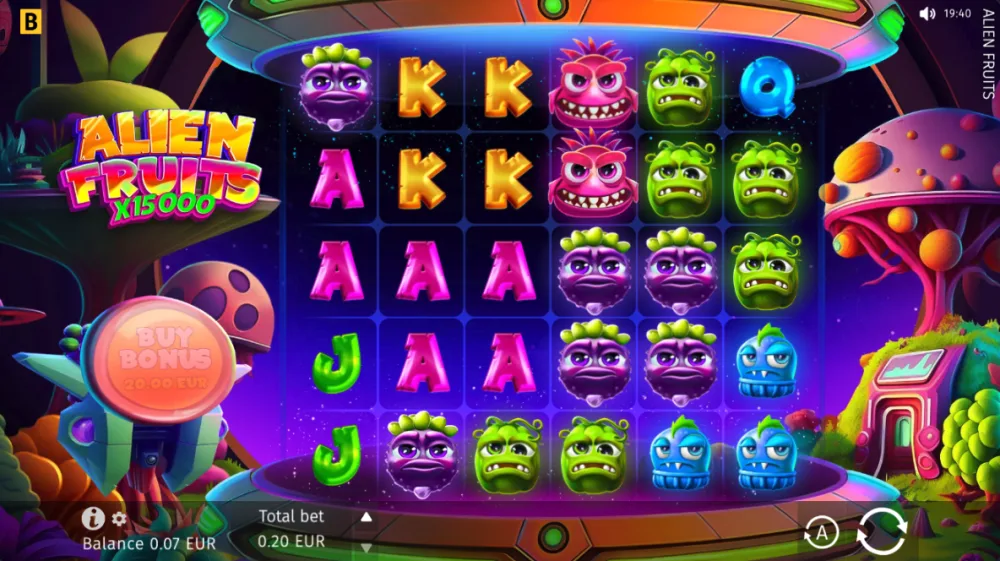 Alien Fruits Slot von BGaming — Freispiele mit Multiplikatoren