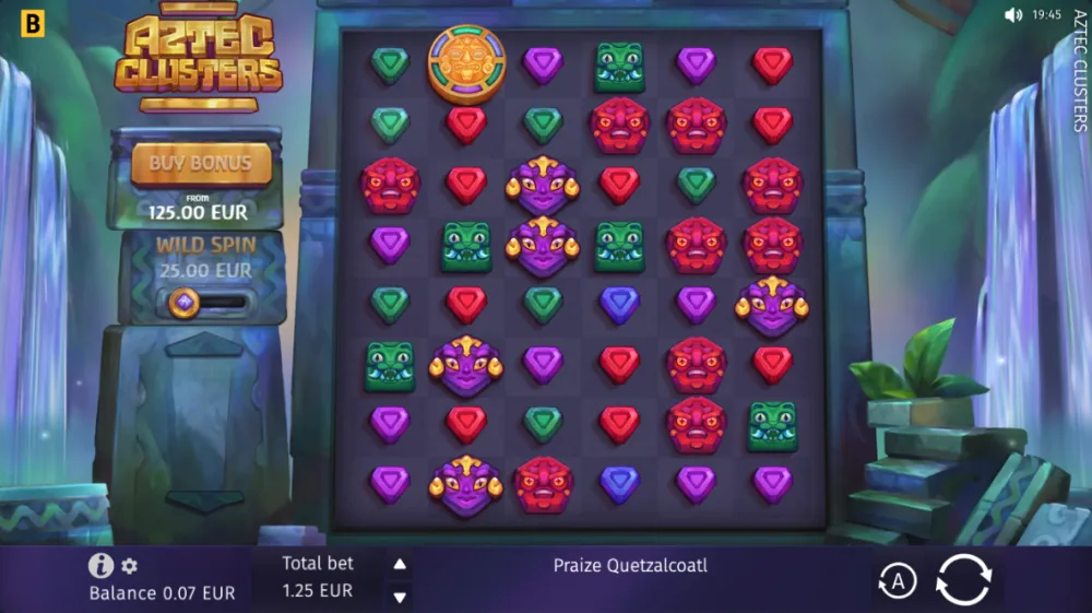 Aztec Clusters Slot von BGaming — Spielablauf auf dem 6x8 Grid