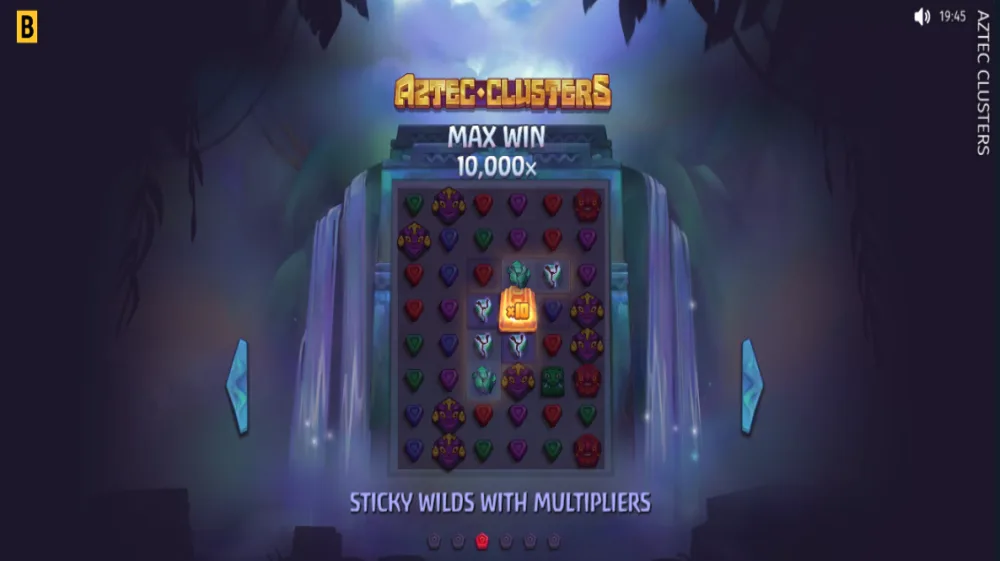 Aztec Clusters Slot von BGaming — 6x8 Grid mit Cluster-Pays Mechanik