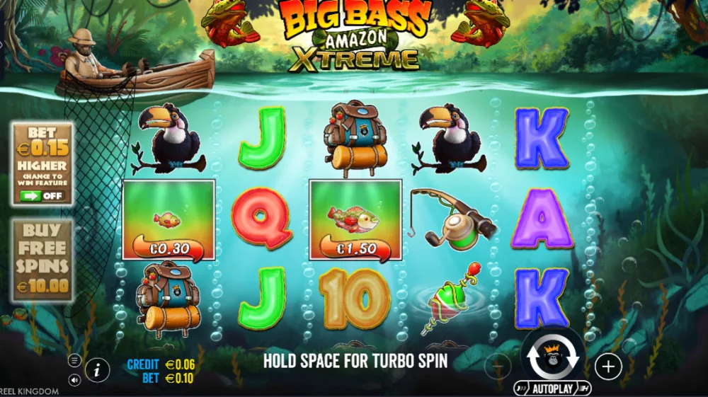Big Bass Amazon Xtreme Slot von Pragmatic Play — Gameplay auf dem 5x3 Grid