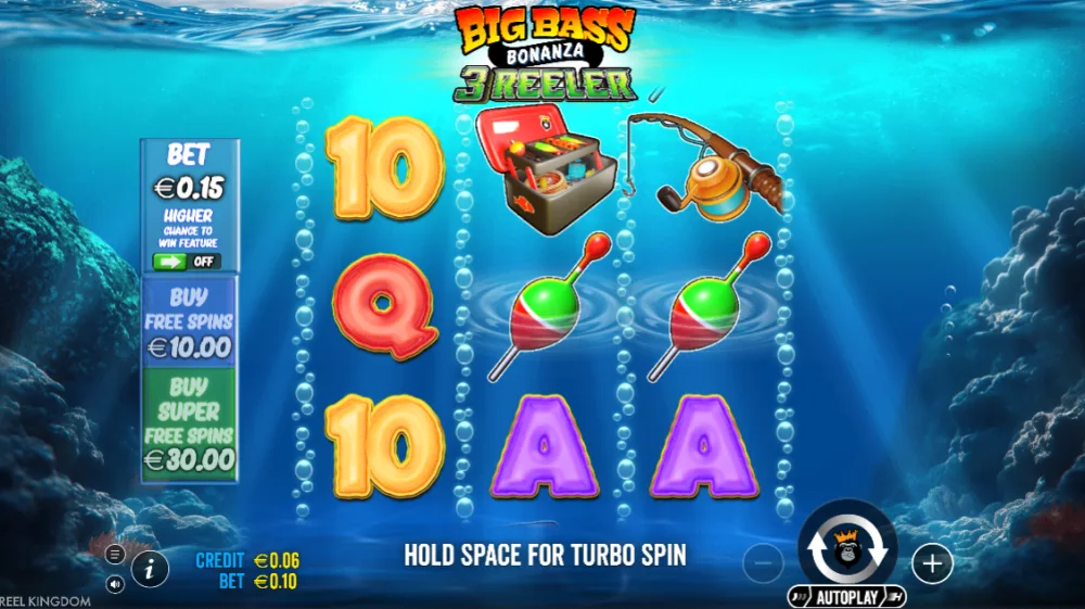 Big Bass Bonanza 3 Reeler Slot von Pragmatic Play — Gameplay auf dem 3x3 Grid