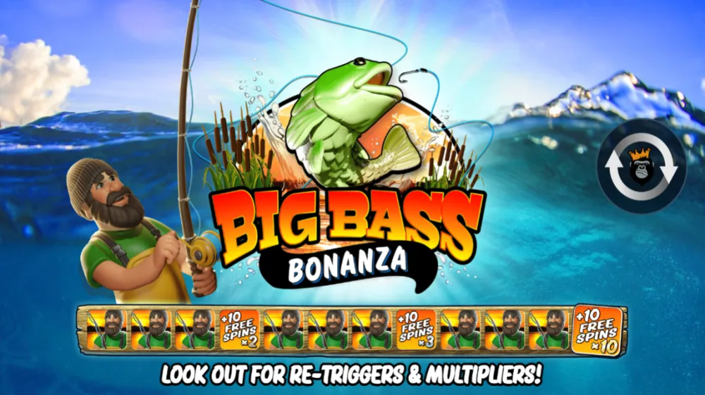 Big Bass Bonanza Slot von Pragmatic Play — Angelszene auf dem 5x3 Grid mit Fisherman Wild