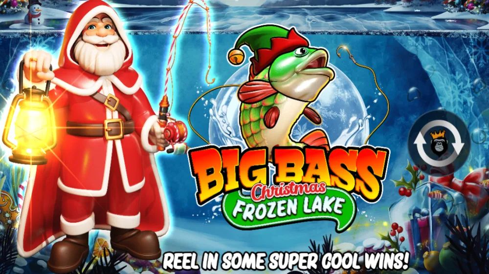 Big Bass Christmas Frozen Lake Slot von Pragmatic Play — Winterlandschaft auf dem 5x3 Grid mit gefrorenem See