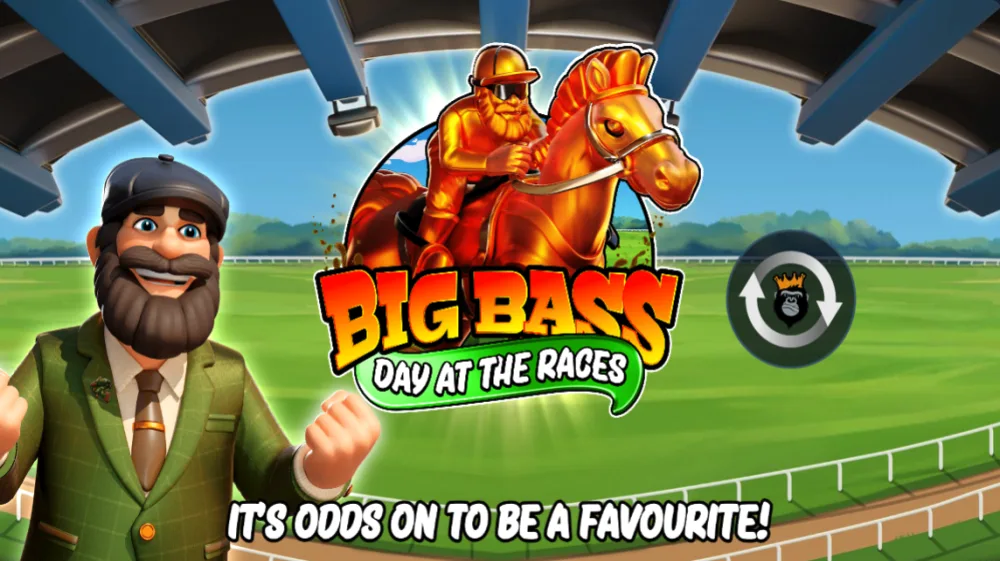 Big Bass Day at the Races Slot von Pragmatic Play — Rennbahn-Szene auf dem 5x3 Grid