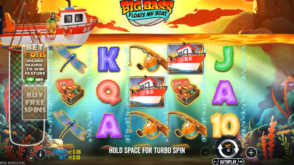 Big Bass Floats My Boat Slot von Pragmatic Play — Gameplay auf dem 5x3 Grid