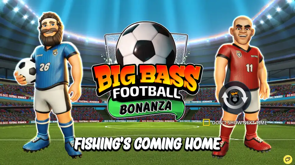 Big Bass Football Bonanza tragamonedas de Pragmatic Play con pescadores en camiseta de fútbol