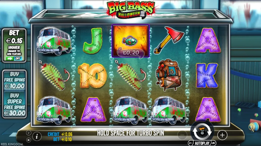 Big Bass Halloween 3 Slot von Pragmatic Play — Gameplay auf dem 5x3 Grid
