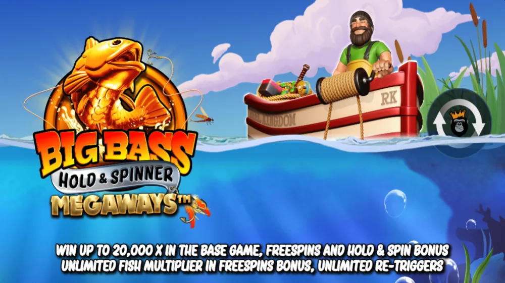 Big Bass Hold Spinner Megaways Slot von Pragmatic Play — Megaways-Grid mit 6 Walzen und Tumble-Mechanik