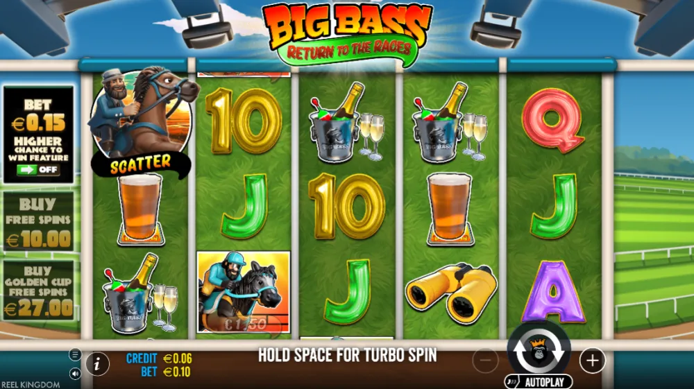 Big Bass Return to the Races Slot von Pragmatic Play — Gameplay auf der Rennbahn
