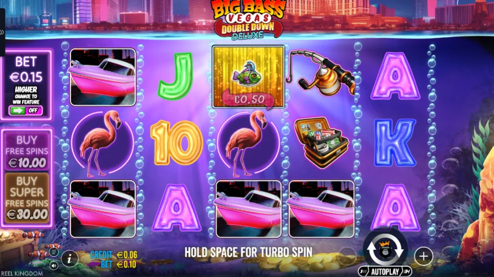 Big Bass Vegas Double Down Deluxe Slot von Pragmatic Play — Vegas-Neon Gameplay