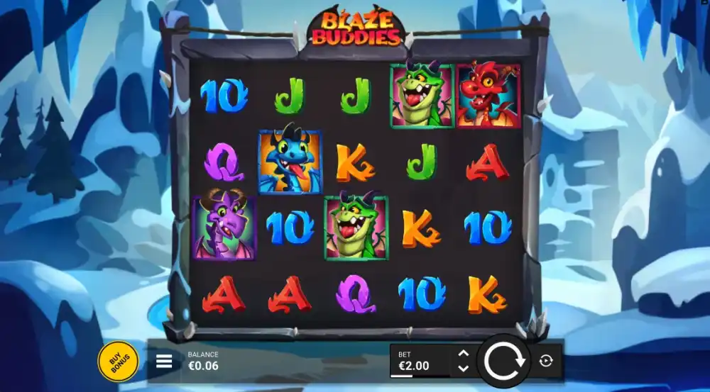 Blaze Buddies Slot von Backseat Gaming — Drachen-Features auf dem 5x4 Grid