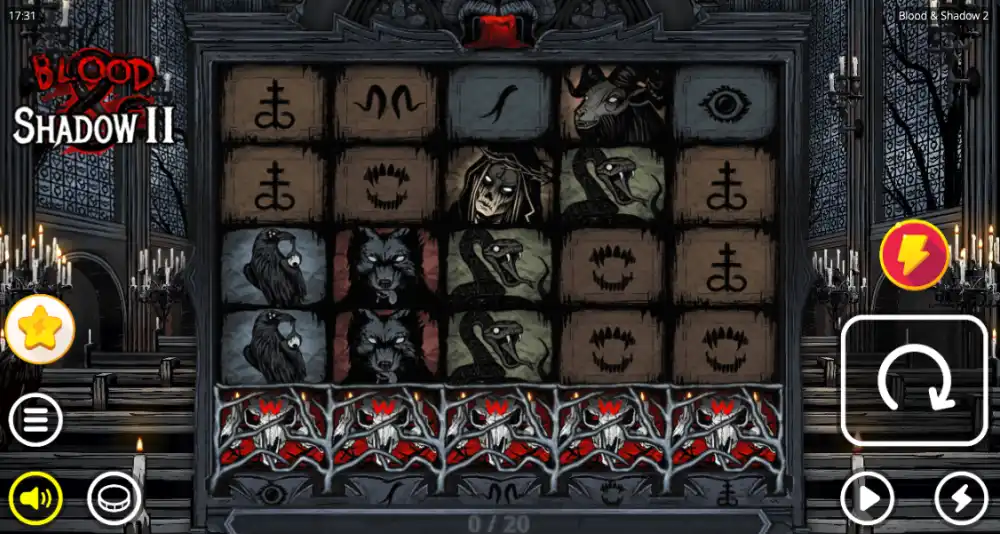 Blood and Shadow 2 Slot von Nolimit City — Reign of Terror Freispiele auf dem 5x5 Grid