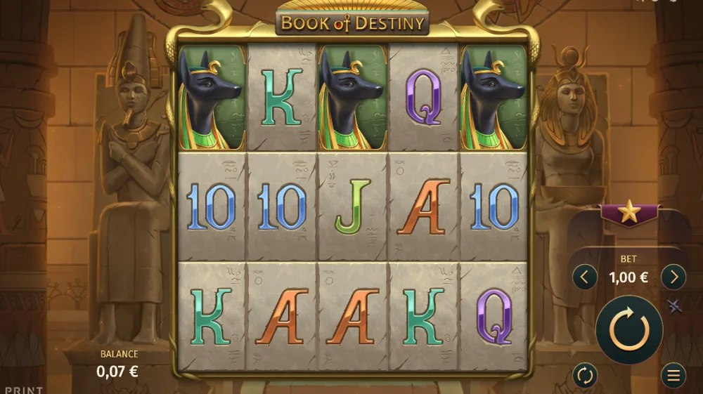 Book of Destiny Slot von Print Studios — Gameplay mit Expanding Symbols