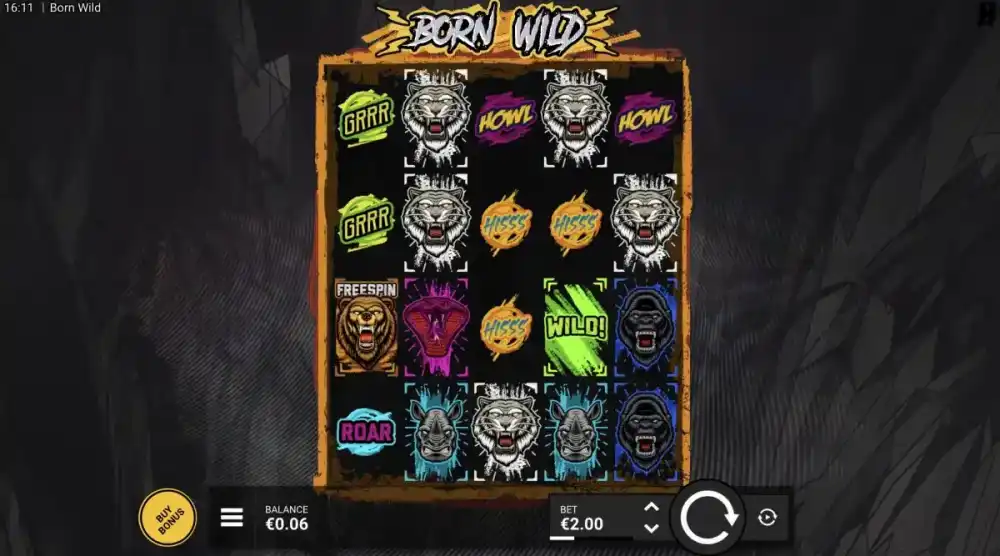 Born Wild Slot von Hacksaw Gaming — Gameplay mit Sticky Wilds und Tier-Symbolen