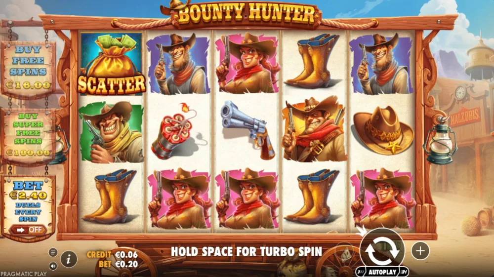 Bounty Hunter Slot von Pragmatic Play — Western-Duell Gameplay