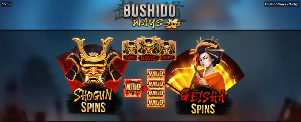 Bushido Ways xNudge Slot von Nolimit City — Samurai-xNudge auf dem 5x4 Grid