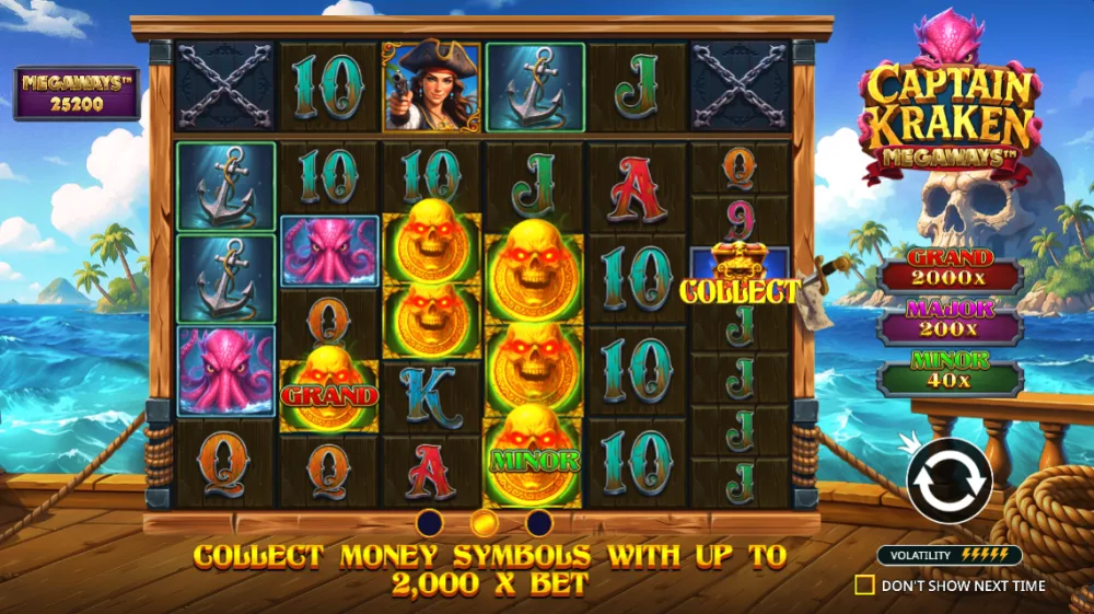 Captain Kraken Megaways Slot von Pragmatic Play — Piraten-Slot mit Hold und Respin Feature