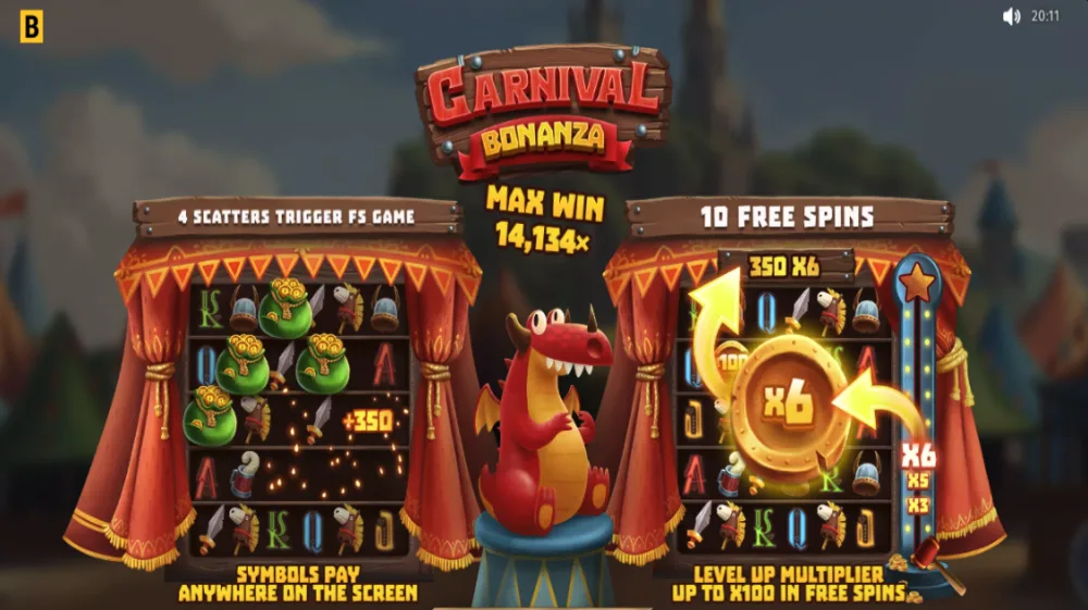 Carnival Bonanza Slot von BGaming — Karneval-Slot mit Level-System