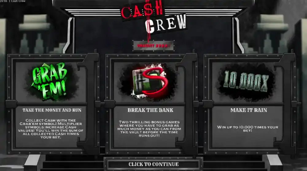 Cash Crew Slot von Hacksaw Gaming — Film-Noir-Heist mit Gangster-Charakteren und 5x5 Grid