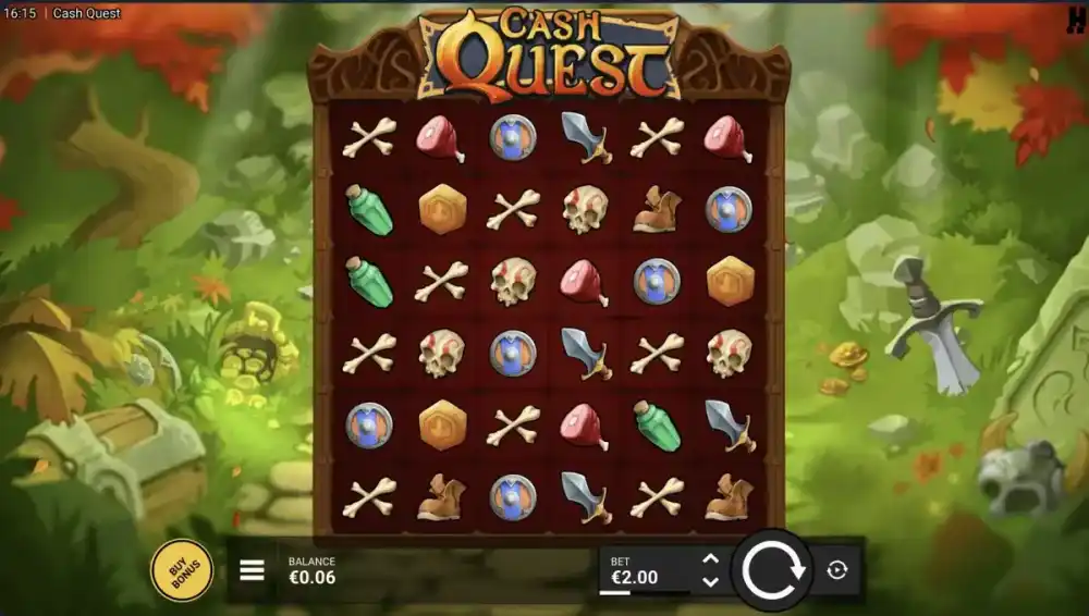 Cash Quest Slot von Hacksaw Gaming — Cluster Pays Gameplay mit Boostbar
