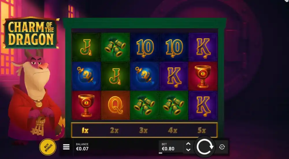 Charm of the Dragon Slot von Bullshark Games — Gameplay auf expandiertem Grid