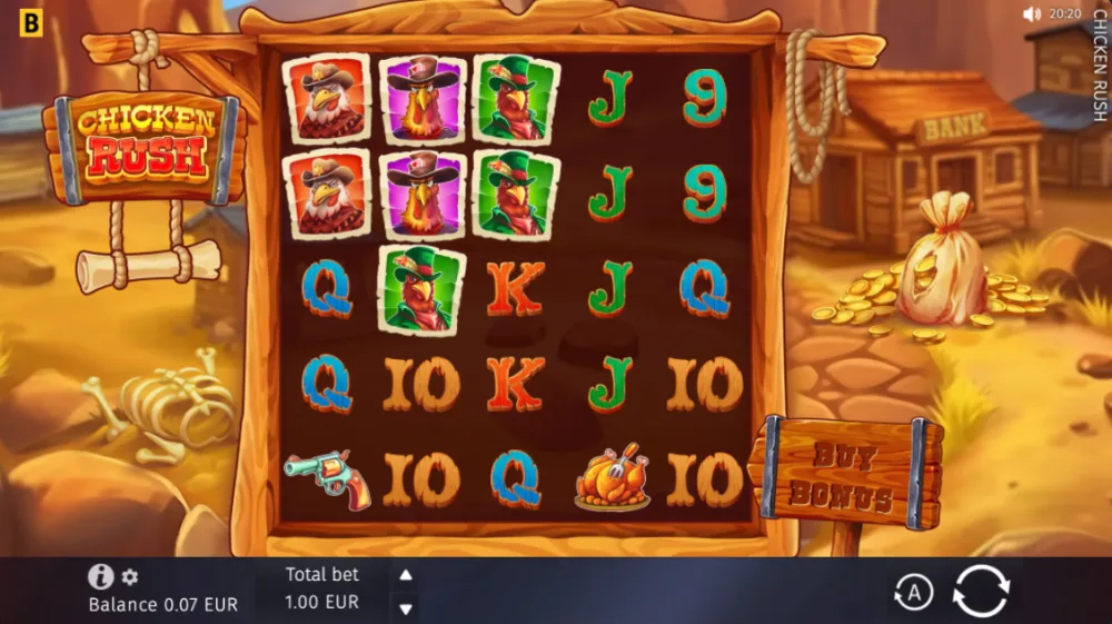 Chicken Rush Slot von BGaming — Bonusrunde mit Sticky Symbolen