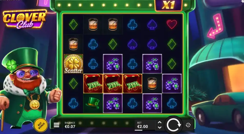 Clover Club Slot von Bullshark Games — Gameplay mit Multiplier Wilds