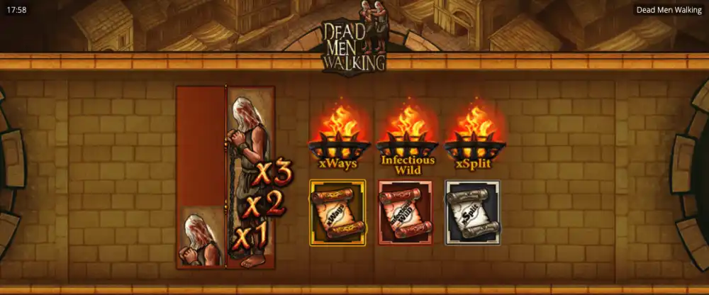 Dead Men Walking Slot von Nolimit City — Mittelalter-Henker mit xNudge auf dem 5x3 Grid