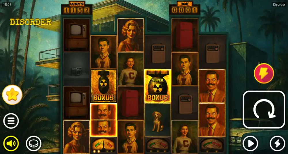 Disorder Slot von Nolimit City — Fire Frames und Enhancer Cells in Aktion