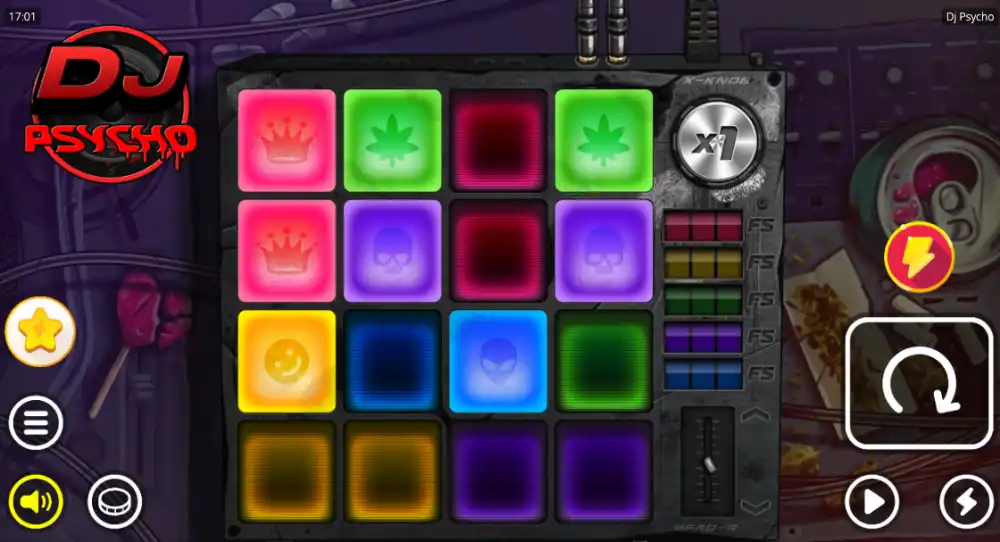 DJ Psycho Slot von Nolimit City — Beat Bar und Cluster Pays auf dem 4x4 Grid
