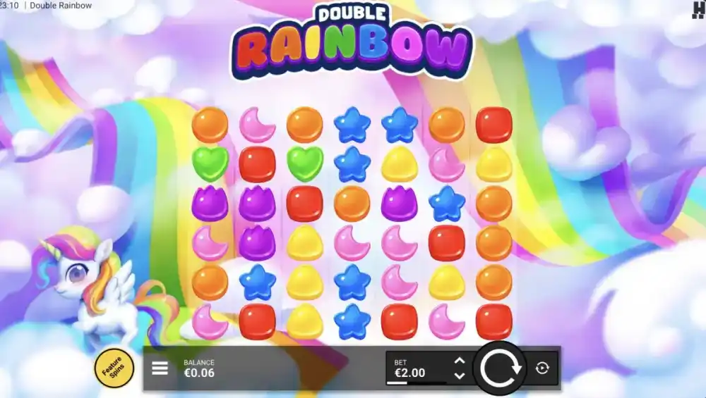 Double Rainbow Slot von Hacksaw Gaming — Gameplay mit aktivierten Multiplier Clouds