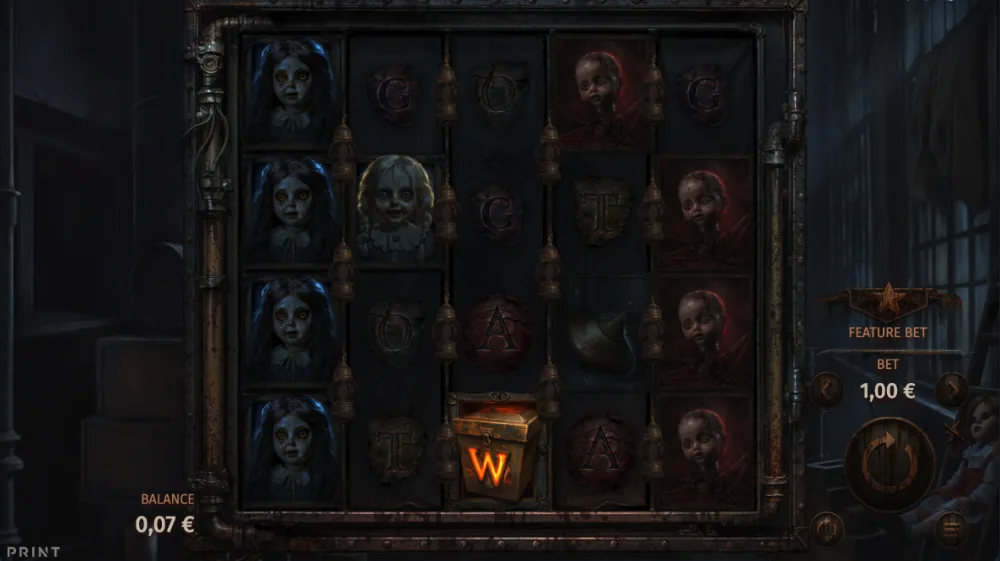 Dreadworks Slot von Print Studios — SuperSpinners und Jack-in-the-Box auf dem Grid