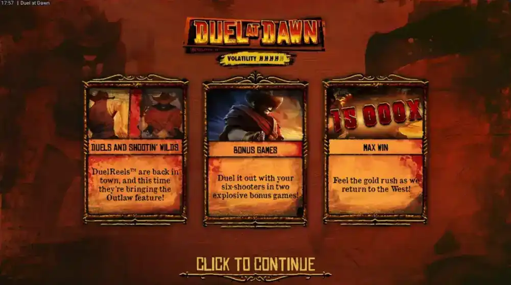 Western-Showdown-Theme mit Outlaw und Sheriff auf dem 5x5 Slot-Grid von Hacksaw Gaming