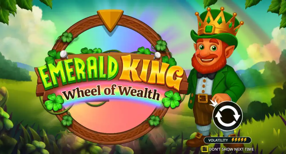 Emerald King Wheel of Wealth Slot von Pragmatic Play — Spieloberfläche mit Glücksrad Feature
