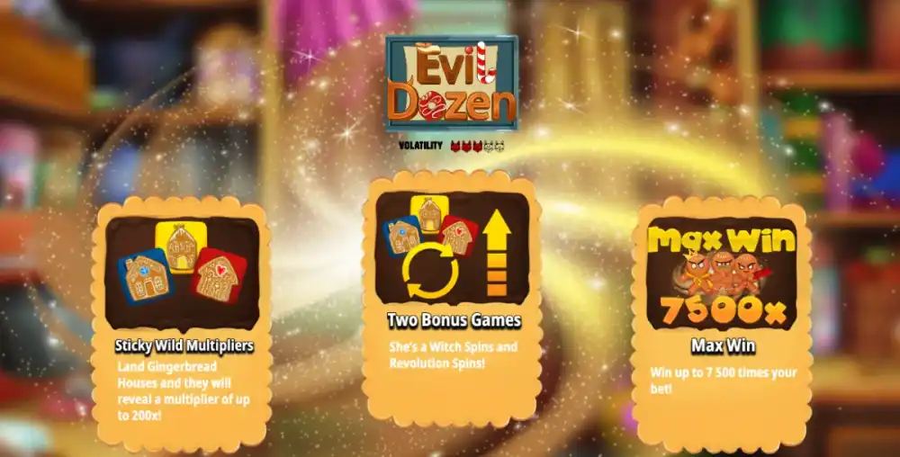 Evil Dozen Slot von Kitsune Studios — Gingerbread Houses Gameplay auf dem 5x4 Grid