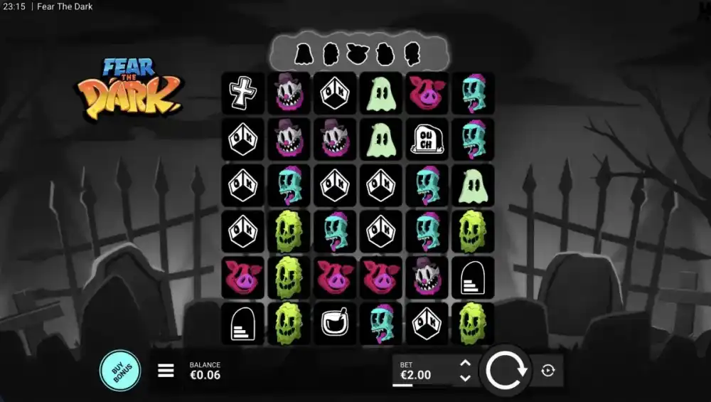Fear the Dark Slot von Hacksaw Gaming — Cluster-Gameplay im Nacht-Setting