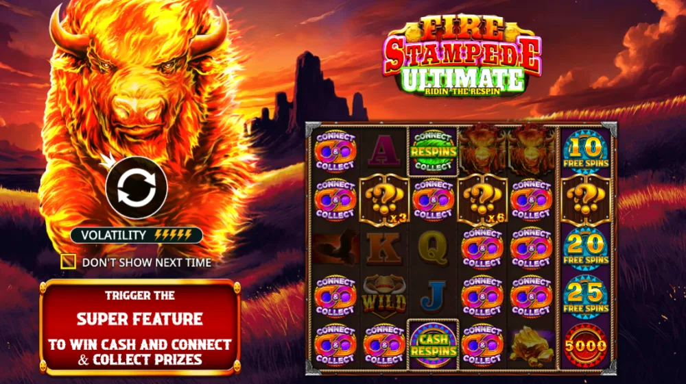 Fire Stampede Ultimate Slot von Pragmatic Play — Buffalo Theme mit Connect and Collect