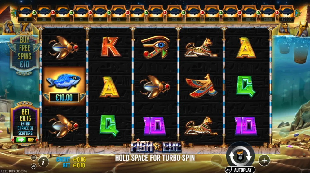 Fish Eye Slot von Pragmatic Play — Money Symbols auf dem Unterwasser-Grid