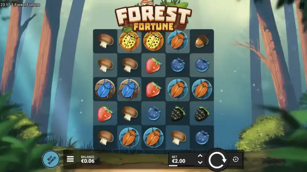 Forest Fortune Slot von Hacksaw Gaming — Cluster Pays auf dem Wald-Grid