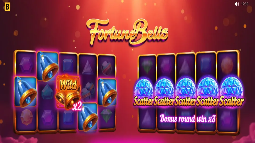Fortune Bells Slot von BGaming — Klassische Glocken und Frucht-Symbole auf 5x3 Grid
