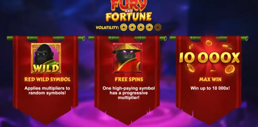 Fury and Fortune Slot von Bullshark Games — Gorilla-Theme mit Wild-Multiplikatoren