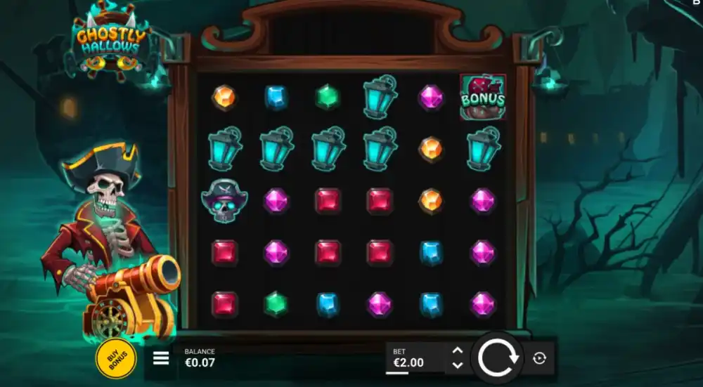 Ghostly Hallows Slot von Backseat Gaming — Gameplay auf dem Piraten-Grid