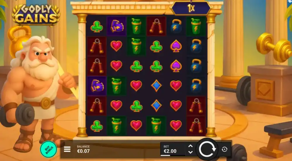 Godly Gains Slot von Bullshark Games — Cluster-Pays Gameplay