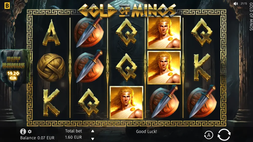 Gold of Minos Slot von BGaming — Bonus-Gameplay mit Minotaurus Expanding Wild