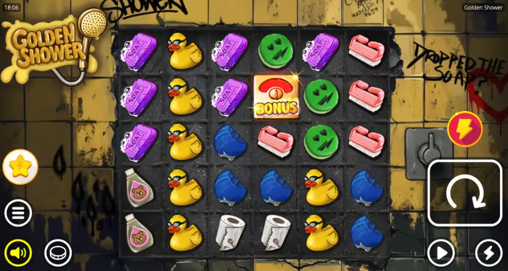 Golden Shower Slot von Nolimit City — Cluster Pays mit Position-Multiplikatoren in Aktion