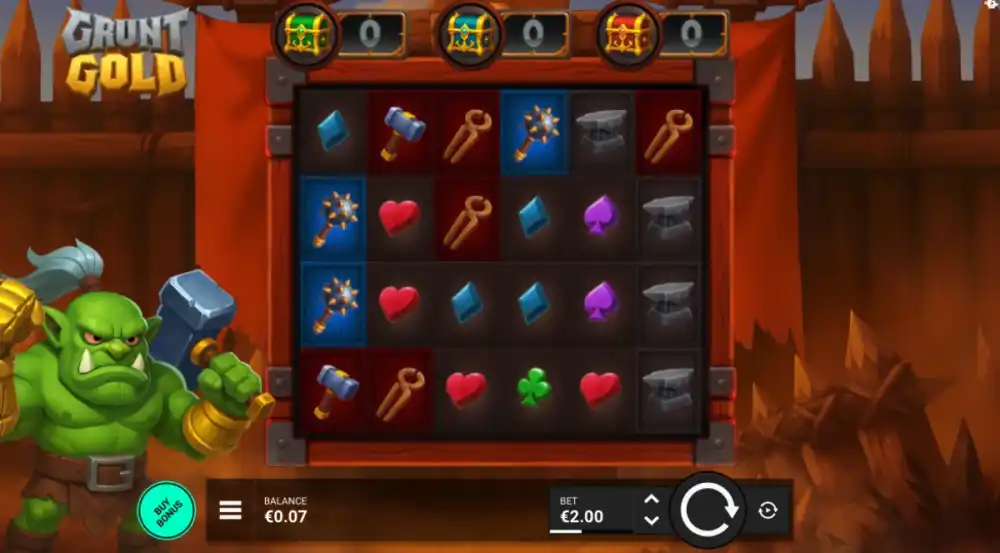 Grunt Gold Slot von Bullshark Games — Ork-Schmiede Gameplay mit Bounty Chests