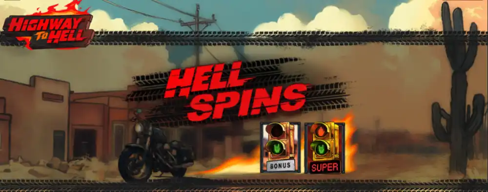 Highway to Hell Slot von Nolimit City — Biker-Thema mit Hellevator Booster auf dem 6x4 Grid
